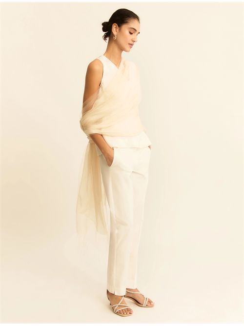 Top in raso con dettagli in georgette EMME MARELLA | EMMCOTTAGE197/005